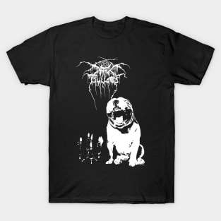 Dark Bulldog Throne // Black Metal Punk Design T-Shirt